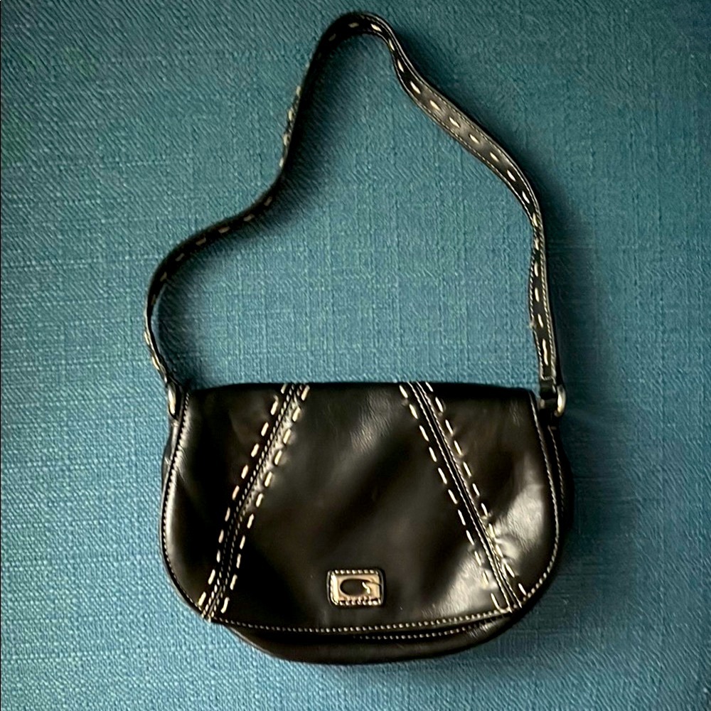 Black Leather Guess Mini Shoulder Bag